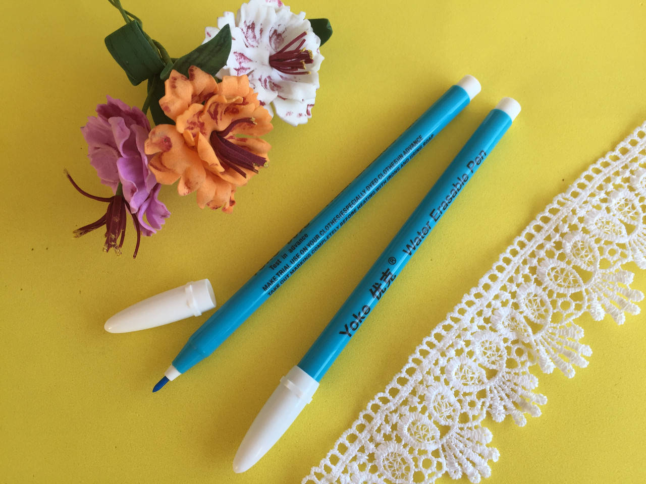 

Водорастворимый маркер "YOKE" Water erasable Pen для ткани, исчезающий фломастер