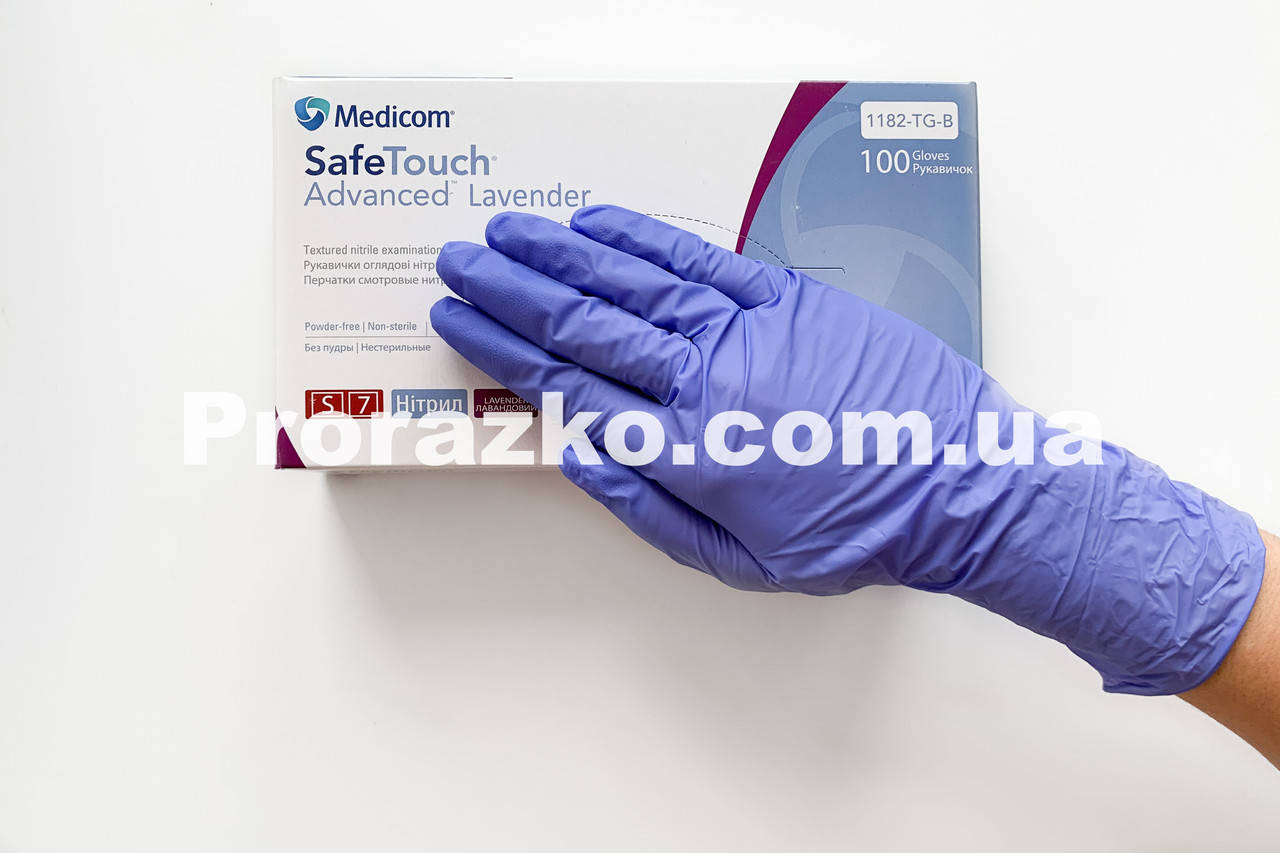 

Нитриловые перчатки Medicom SafeTouch Advanced, , (6-7), лавандовые, 100 шт, Фиолетовый