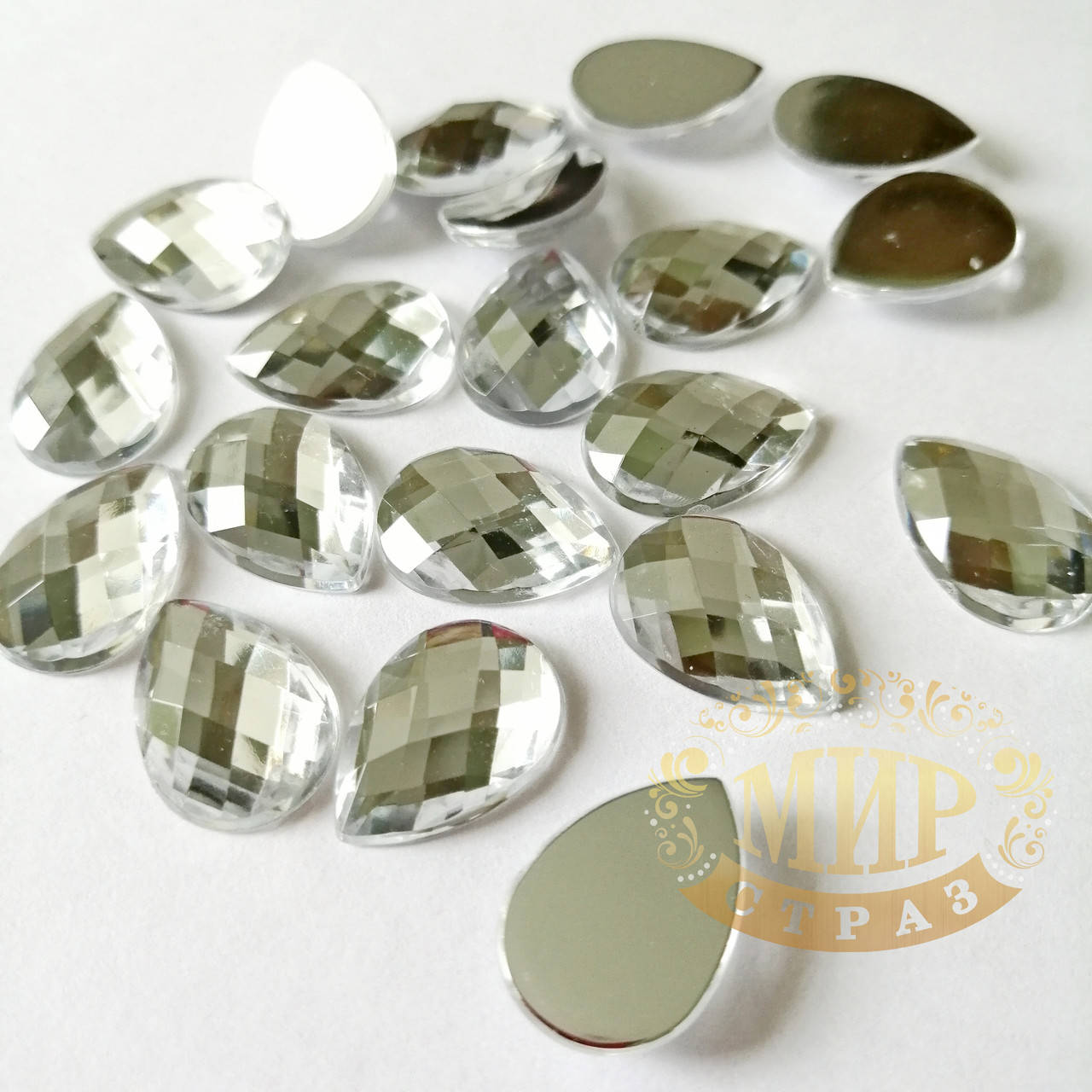 

Клеевые стразы Капли, цвет Crystal, 13*18мм, 1шт