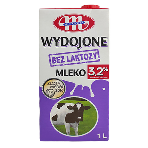 

Молоко Млековіта 3.2% без лактози 1L Mlekovita 12шт/ящ (Код : 00-00006449)