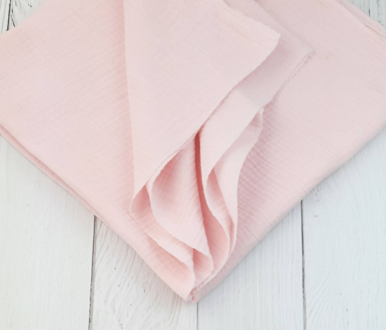 

Ткань муслин жатка двухслойный "Нежно розовый" - 140см.