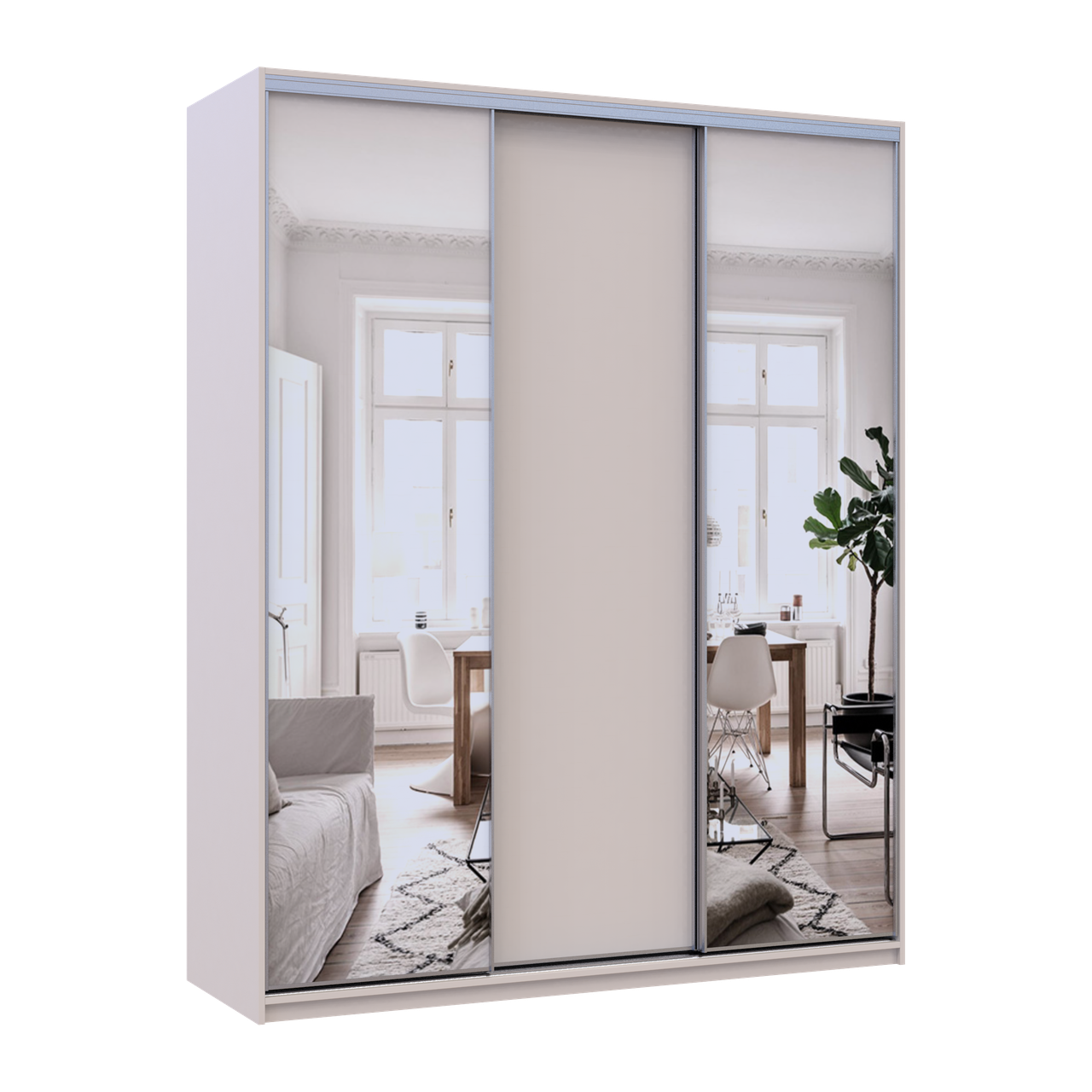 Шафа купе Doros Сіті Лайт Кашемір 1 ДСП / 2 дзеркала 180х60х225 (80736368) 3