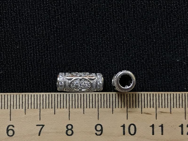 

Бусина с фианитами ( гипоаллергеннный сплав)