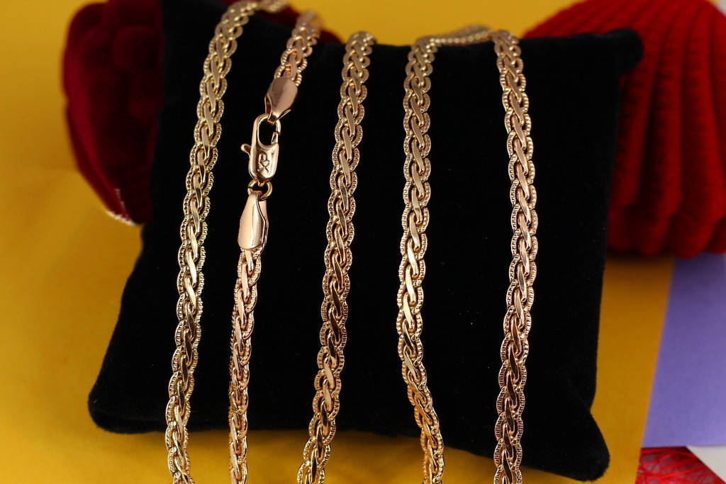 

Цепь Xuping Jewelry косичка 55 см 4 мм золотистая