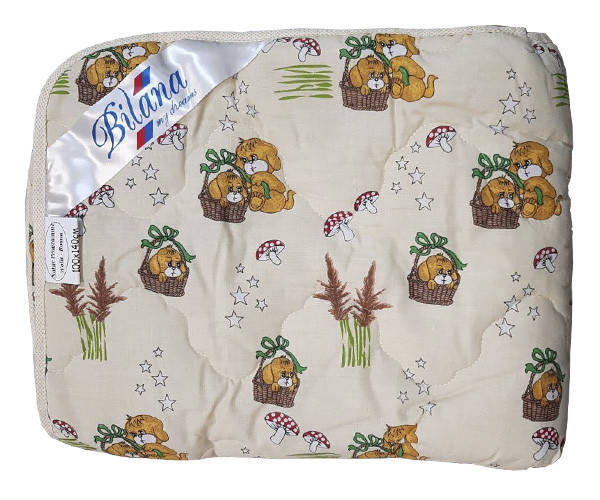 

Одеяло шерстяное детское 100х140 стеганное Беж/Собачки Билана, Бежевый