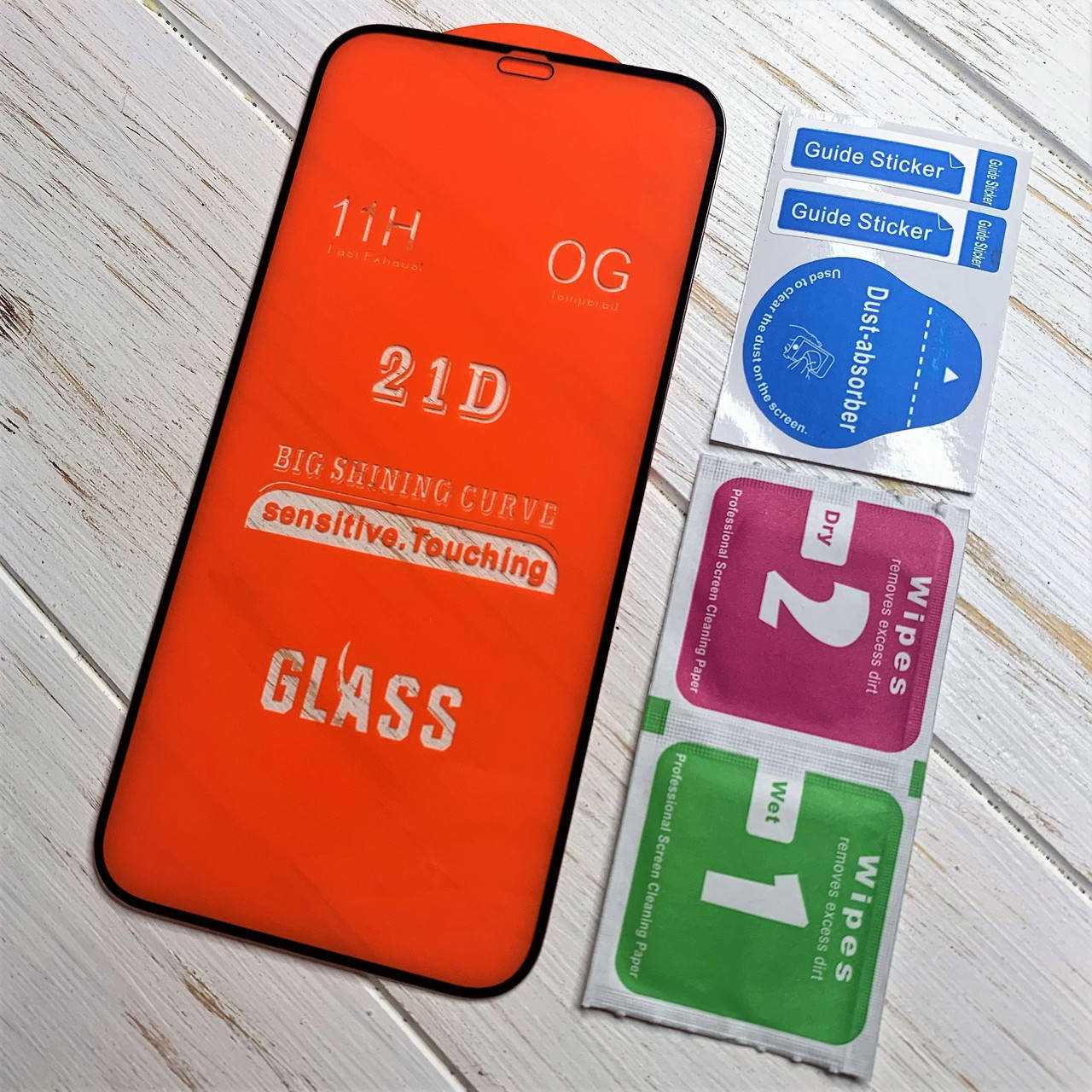 

Защитное стекло для iPhone 12 21D чёрное, Прозрачный