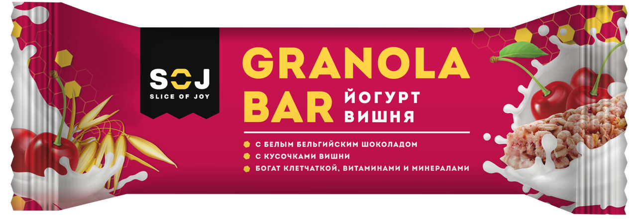 

Злаковый батончик SOJ GRANOLA BAR Йогурт-Вишня (40 грамм)