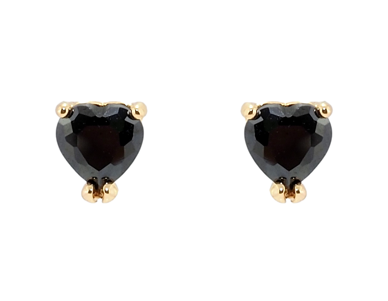 

Серьги Xuping Позолота 18K гвоздики (пусеты) "Сердечки черные фианиты"