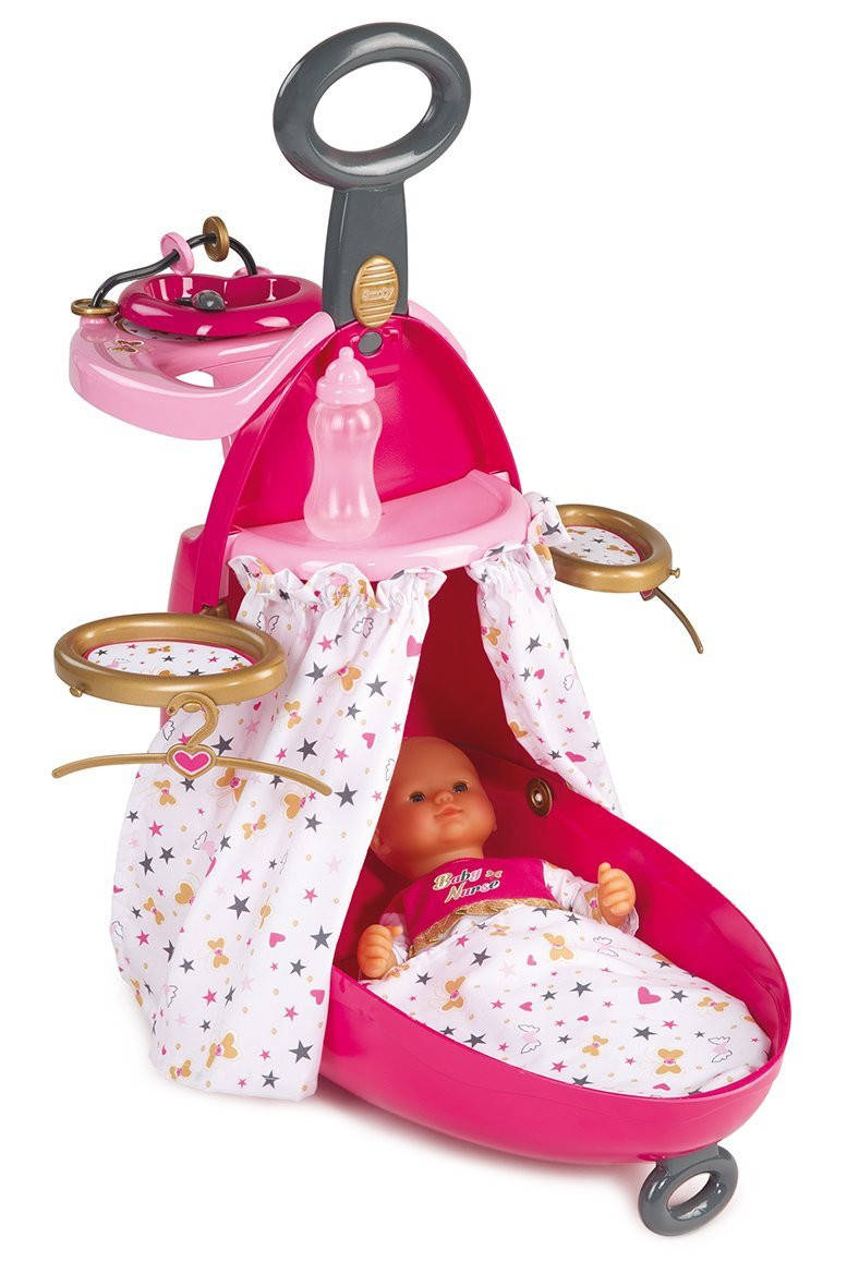 

Smoby Чемодан-кровать-стульчик для куклы розовый Baby Nurse 220316