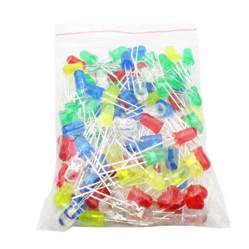 

100x LED светодиод 5мм 5 цветов, набор