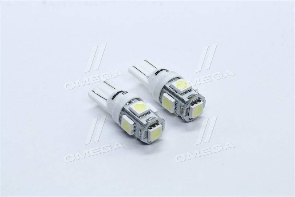 

Лампа LED б/ц габарит и панель приборов T10 5SMD W5W 12V WHITE2шт блистер TEMPEST