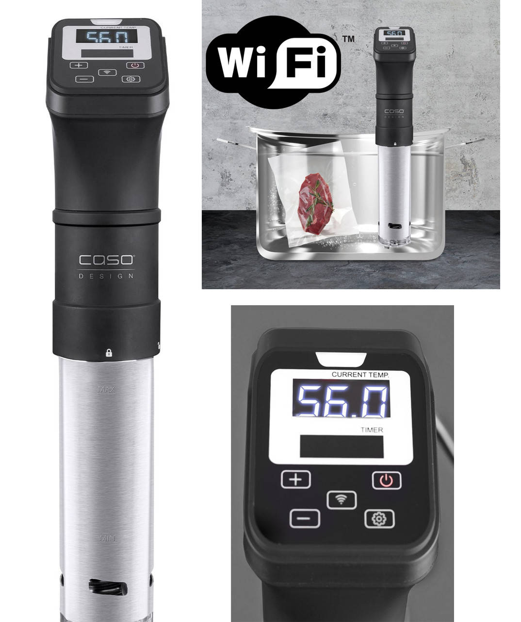 

Аппарат су-вид (SousVide) CASO SV 1200 Pro Smart (WI-FI, 1200Вт, Германия)