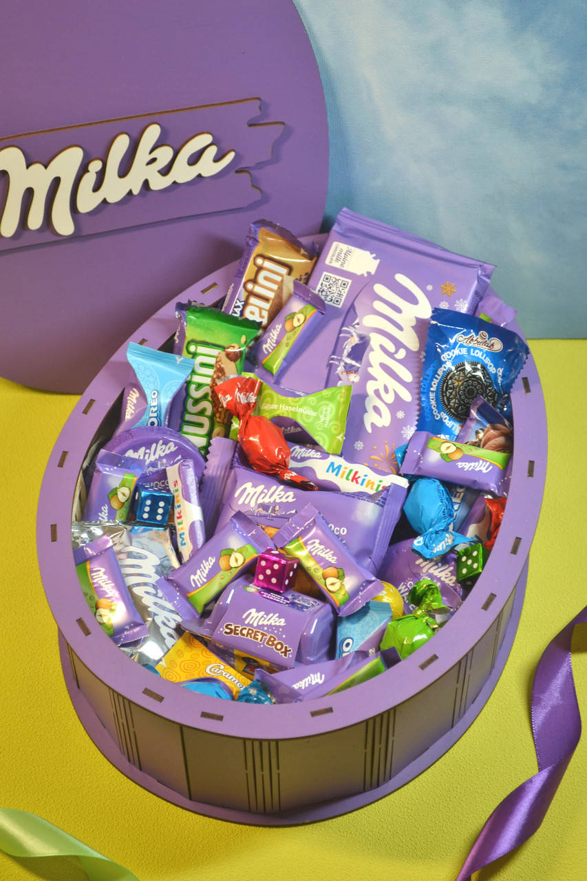 

Большой подарочный набор бокс сладостей Милка в деревянной коробке Milka