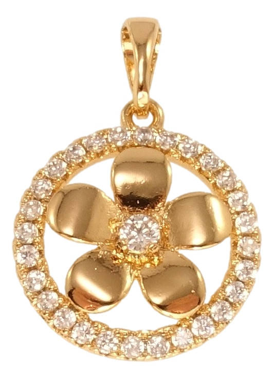 

Кулон Xuping Позолота 18K "Цветок в колечке циркония"