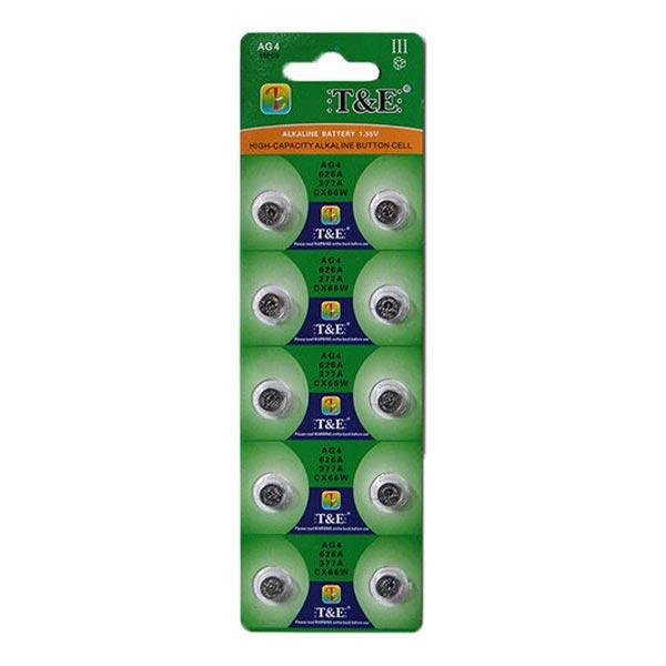 

Батарейка T&E AG4 /LR66/LR626/377/177/SR626W/GP 77A 10/200шт