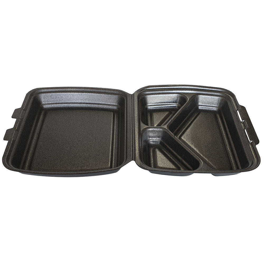 

Ланч бокс одноразовый из вспененного полистирола на 3 деления НР-3 черный 125 шт 240х205х80