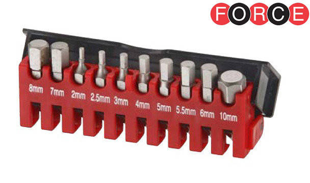 

Набор бит шестигранных 1/4", 10 пр. (Force 21011)