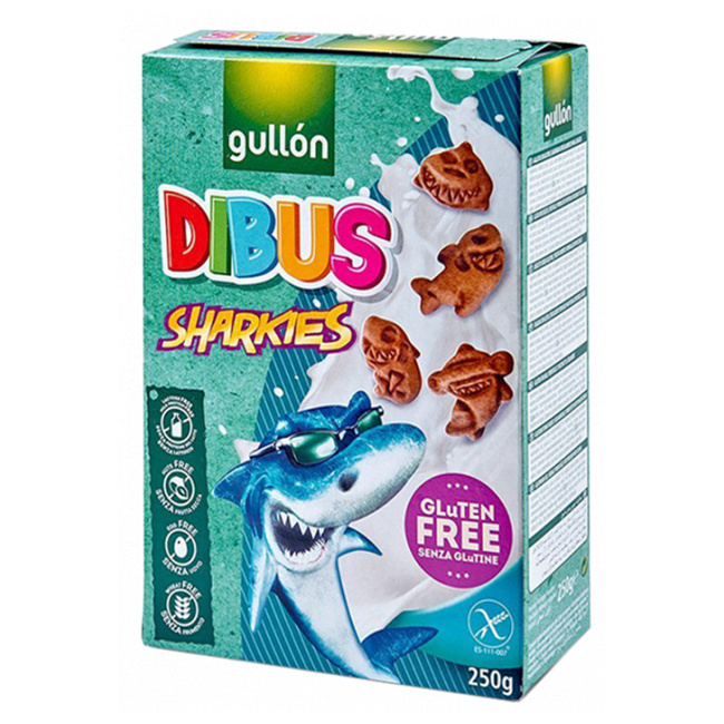 

Безглютеновое печенье Sharkies, 250 г, Gullon