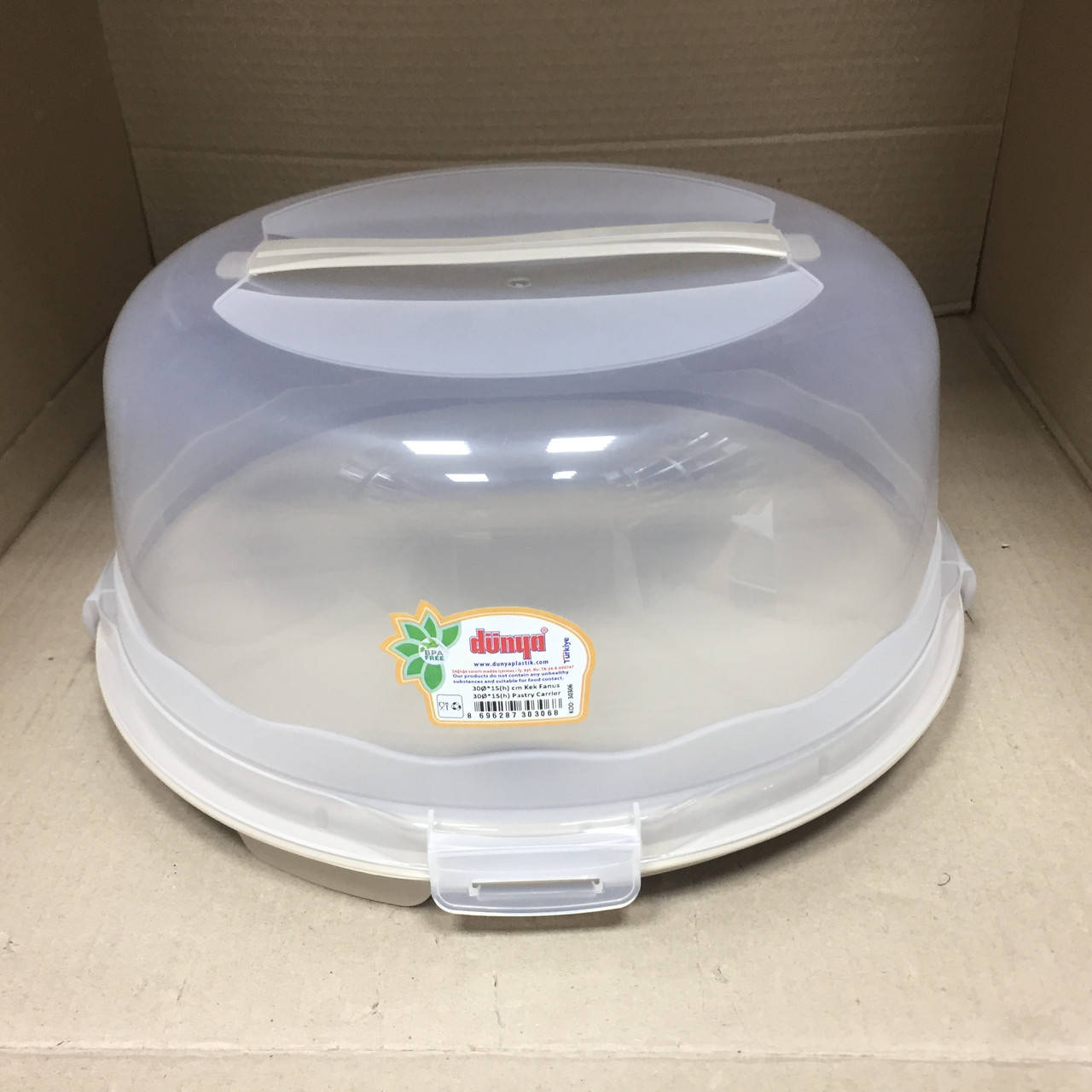 

Тортовница с крышкой круглая Dunya Plastik / 30х15 см, Разные цвета
