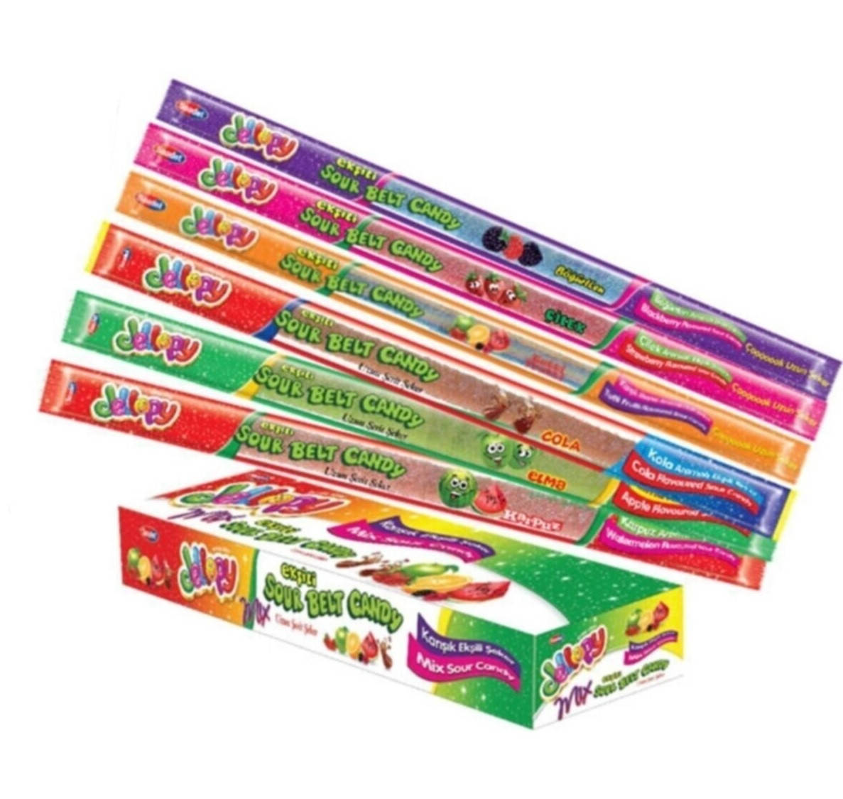 

Жевательные Ленты Jellopy Mix Saadet в сахаре микс 72 штуки по 20 г Турция