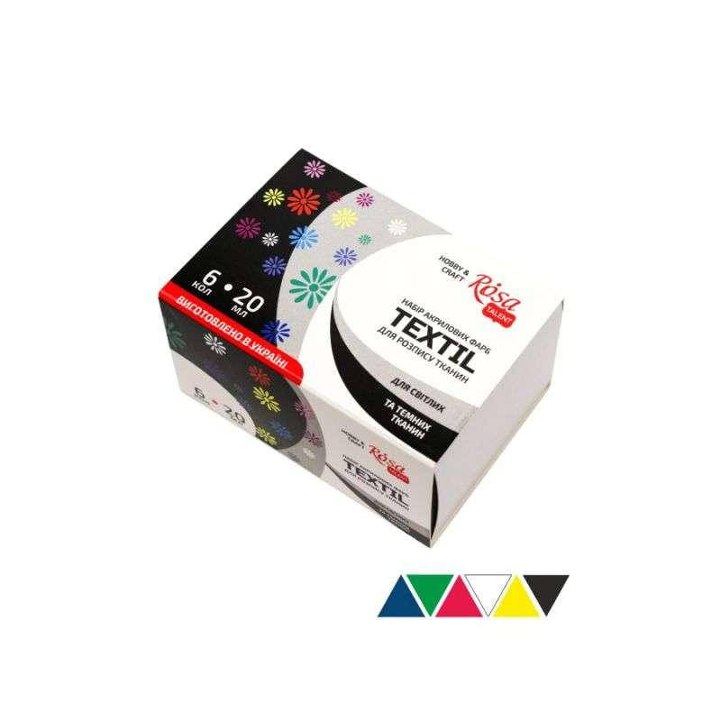 

Набор акриловых красок по ткани Rosa, 6х20мл