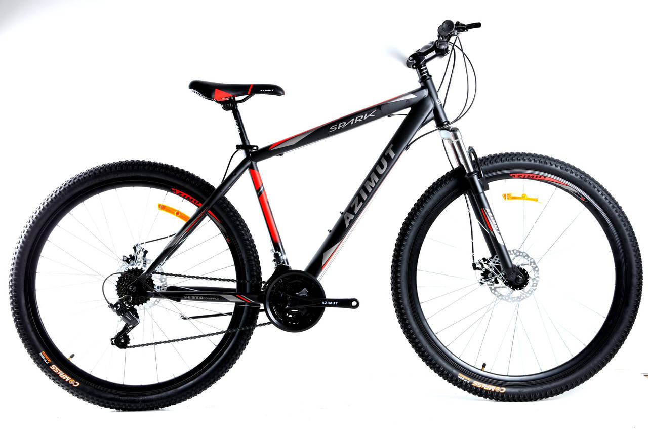 

Велосипед горный Azimut Spark 29" GFRD 21" рама, черно-красный.Shimano
