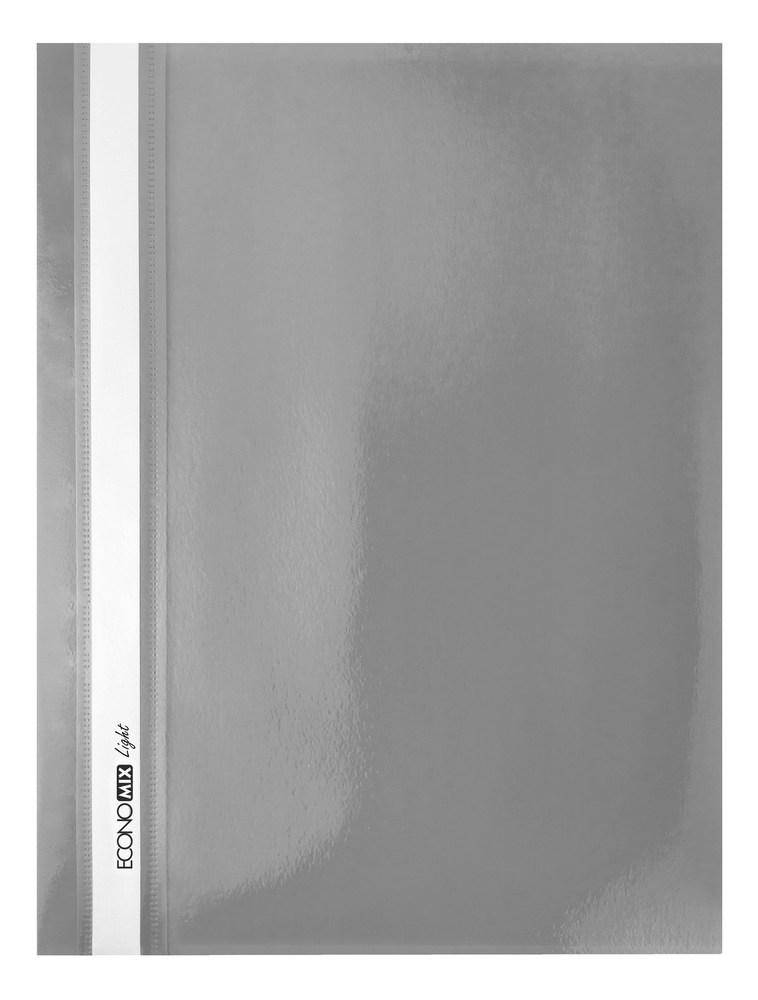

Скоросшиватель А4 без перф. Economix Light, глянец серый