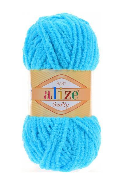 

Alize Softy (Ализе Софти) № 128 светлая бирюза (Пряжа плюшевая, нитки для вязания)