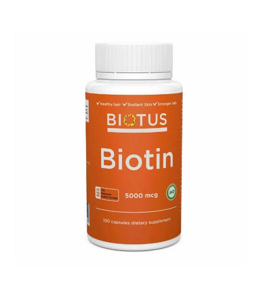 

Биотин, Biotin, Biotus, 5000 мкг, 100 капсул (BIO-530319)