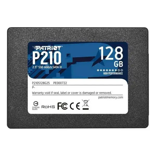 

Жесткий диск внутренний Patriot P210 (P210S128G25) Black 128GB