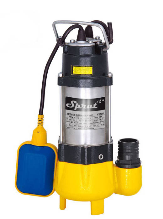 

Дренажно-фекальный насос Sprut V180F глубина погружения 5 м потребляемая мощность 350 Вт