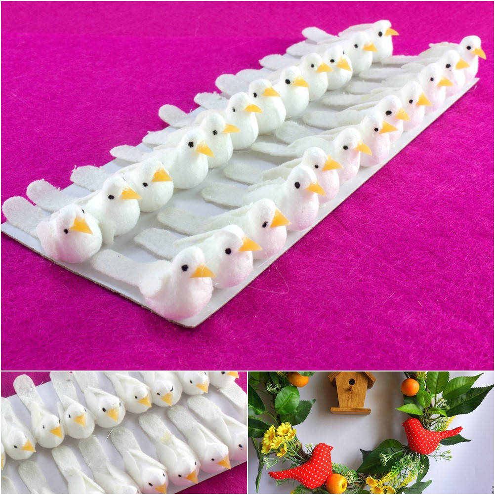 

(24шт) Птички декоративные 35х13мм Цена за 24 шт Цвет - Белый