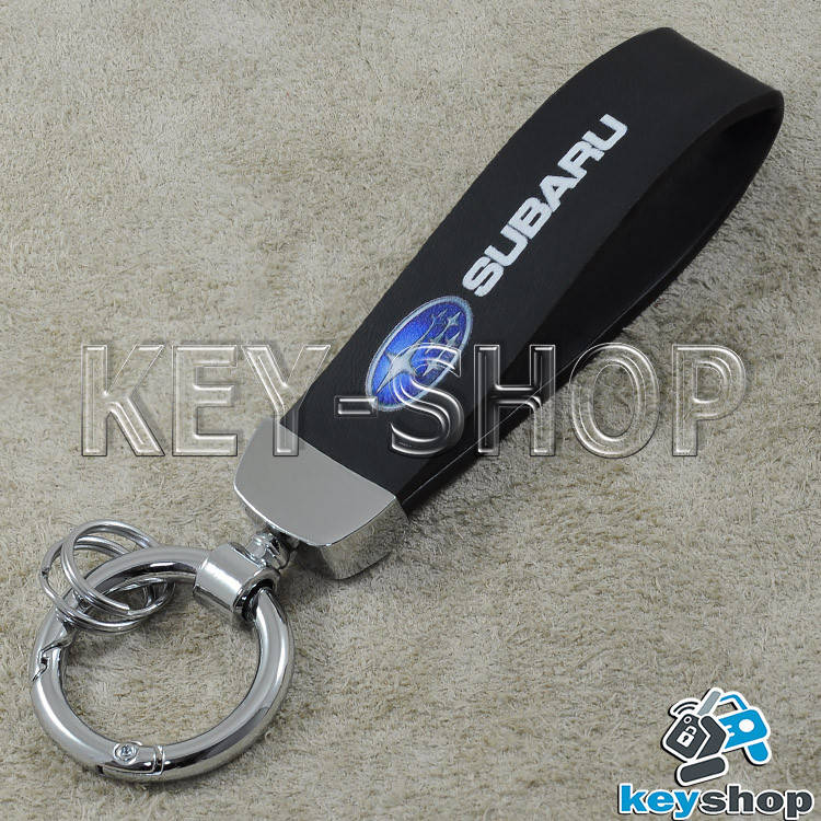 

Брелок для авто ключей Субару (Subaru) каучуковый с карабином, Черный