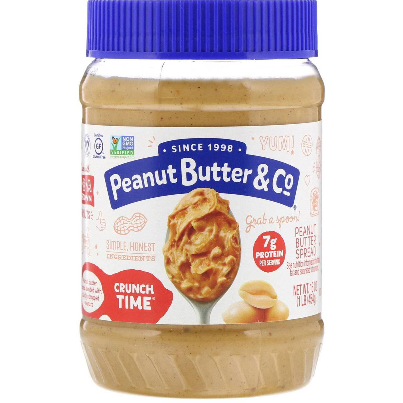

Peanut Butter & Co., Crunch Time, спред из арахисового масла, 16 унц. (454 г), официальный сайт, PNB-00002