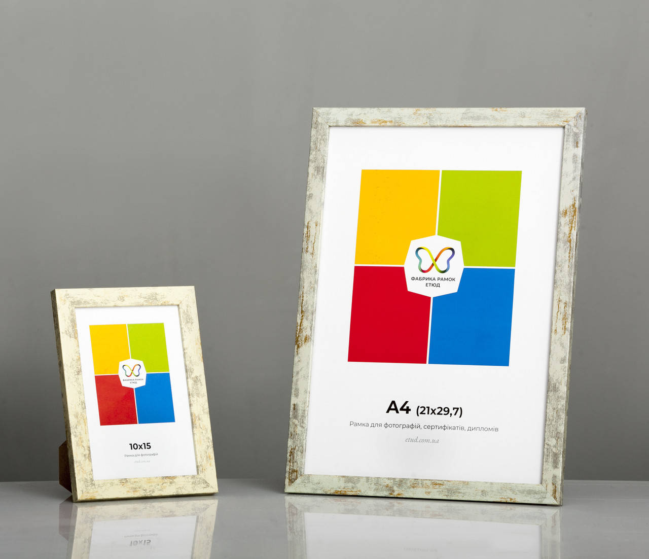 

Фоторамка пластиковая 10х15 (А6) салатовый мрамур Рамка формата (А6) для фото, документов.