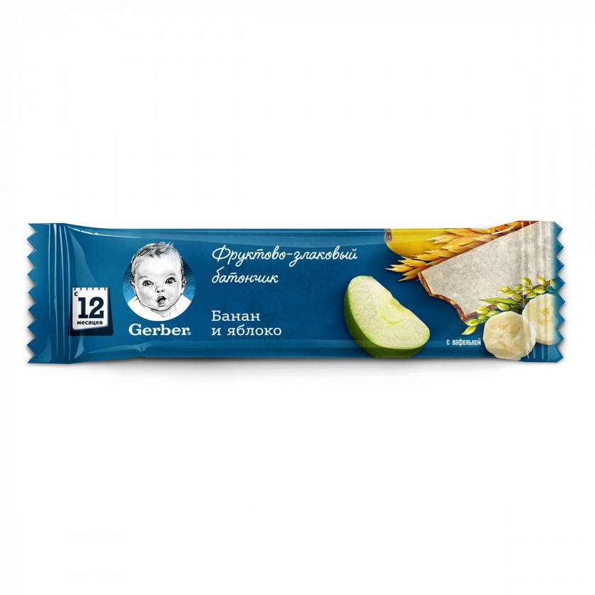 

Gerber батончик банан та яблуко 25г