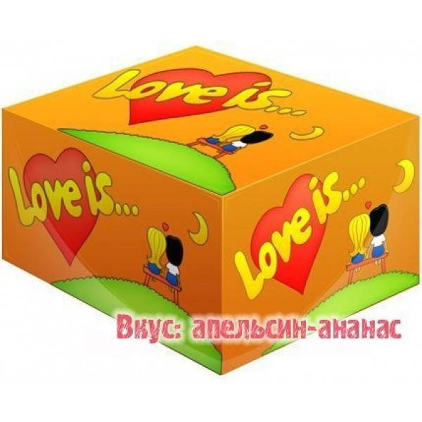 

Жвачки Love is апельсин - ананас жевательная резинка лове ис