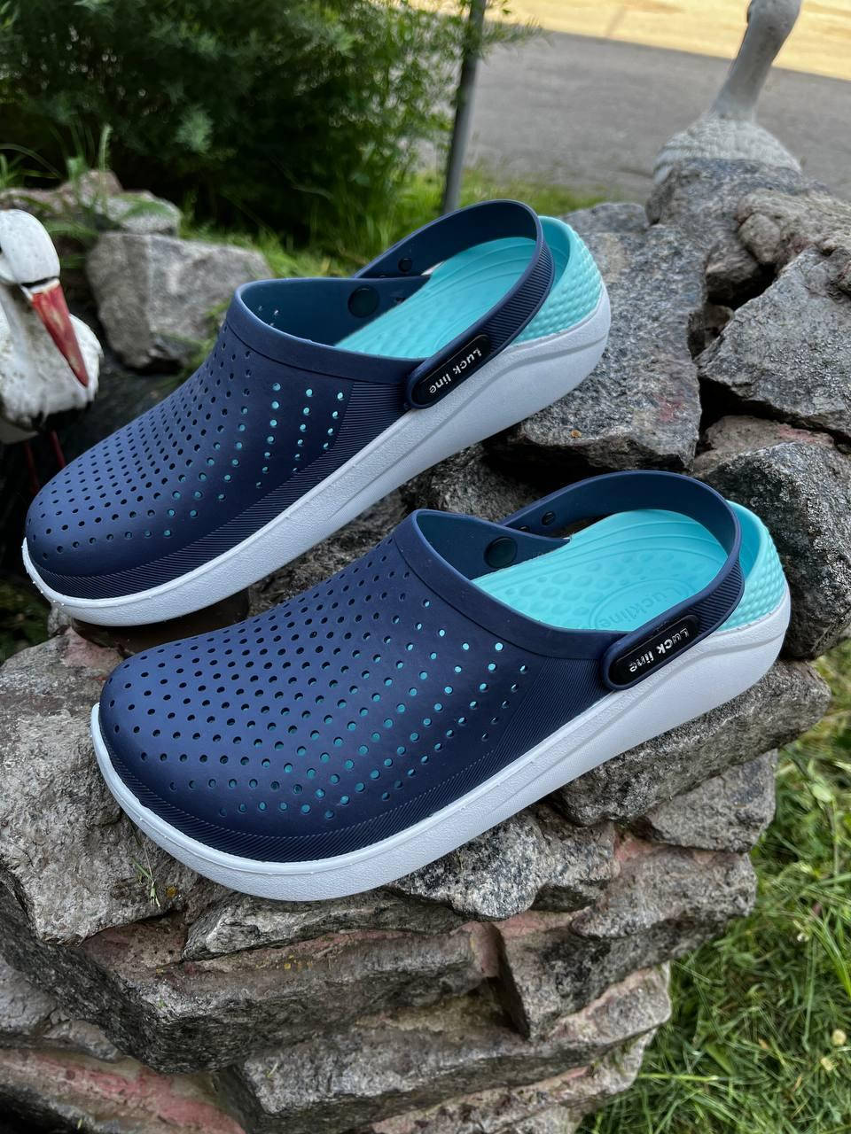 

Кроксы Crocs сабо мужские синие силиконовые, Синий