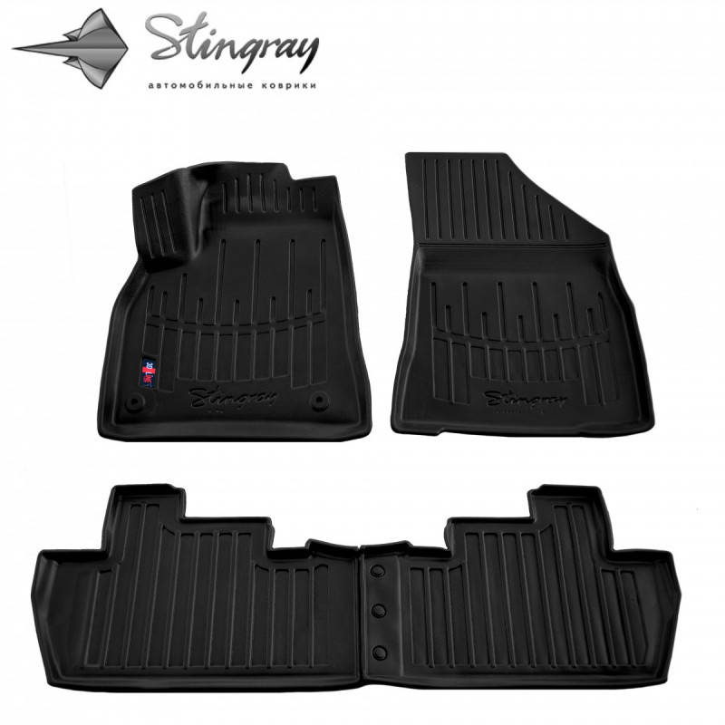 

Резиновые 3D коврики в салон на PEUGEOT 5008 (2008-2017)/ Пежо 5008, Черный
