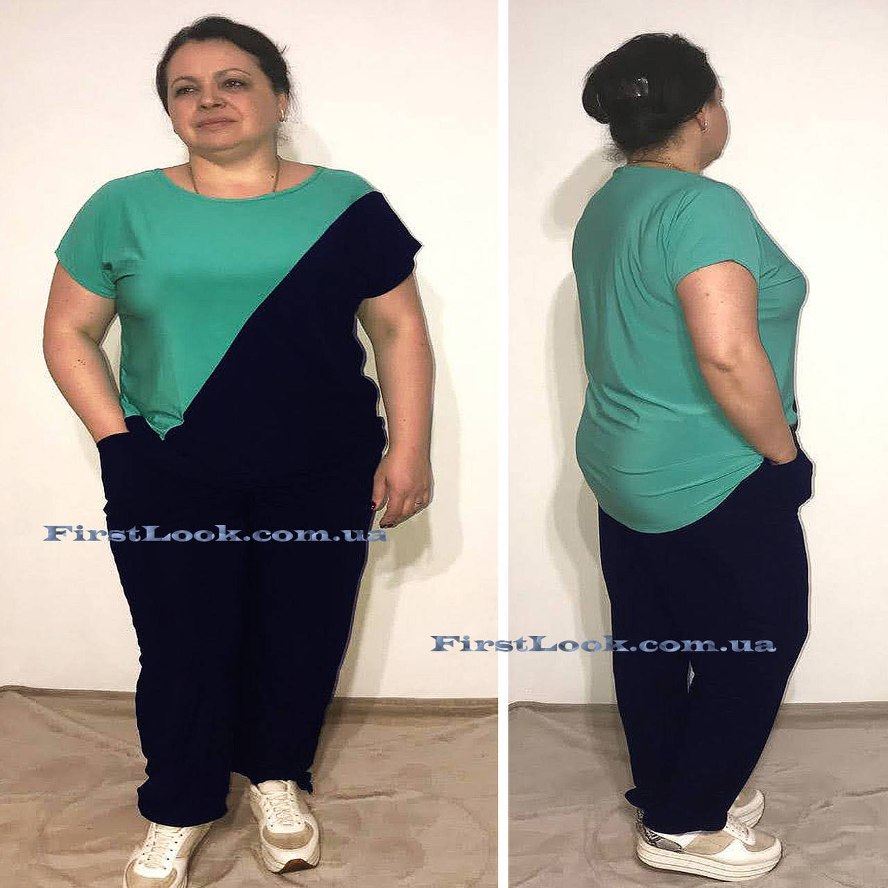 

Женский костюм большие размеры -с 50 по 56 размер, Синий