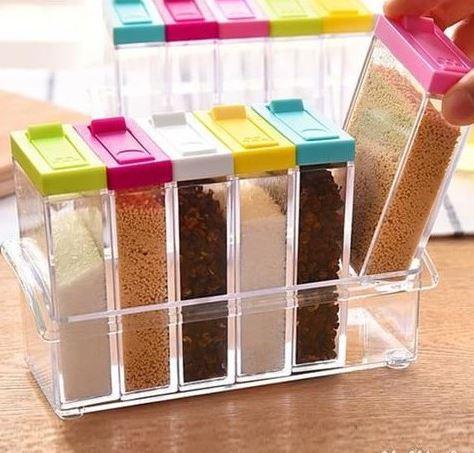 Кухонні підставка з шістьма ємностями для спецій Seasoning six piece set