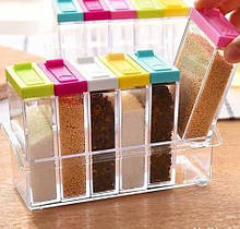 Кухонні підставка з шістьма ємностями для спецій Seasoning six piece set