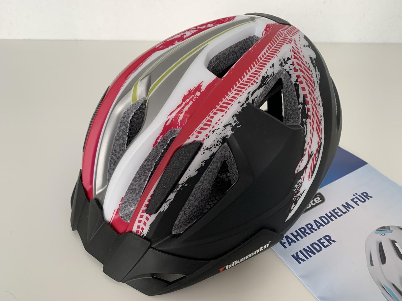 Шолом велосипедний Bikemate (49-54 см) чорно-червоний Німеччина, фото 1