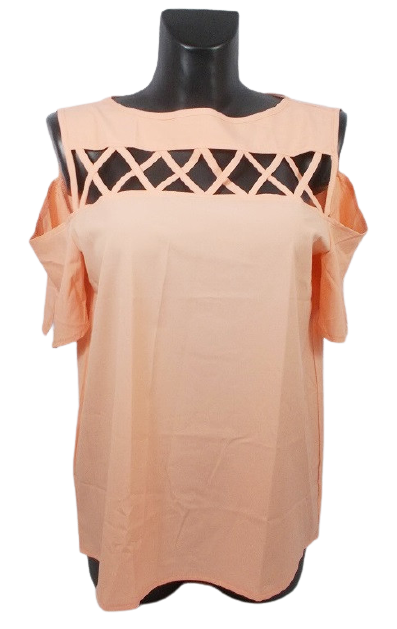 Блуза персикова з відкритими плечима Туреччина розмір М (46-48), фото 1