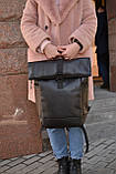 Рюкзак РОЛ ТОП чоловічий-жіночий Roll Top для ноутбука міський, фото 2