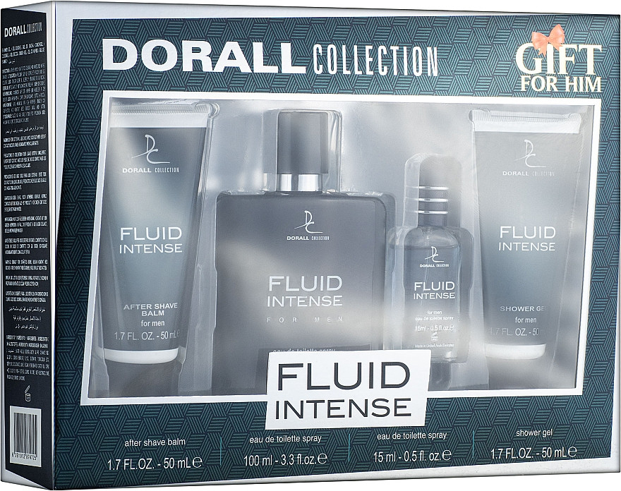Набір парфумерії та засобів після гоління для чоловіків Dorall Collection Fluid Intense (edt / 15 мл / 100 мл, фото 1