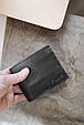 Портмоне чоловіче шкіряне компактне з натуральної шкіри ручної роботи "Classic Black", фото 2