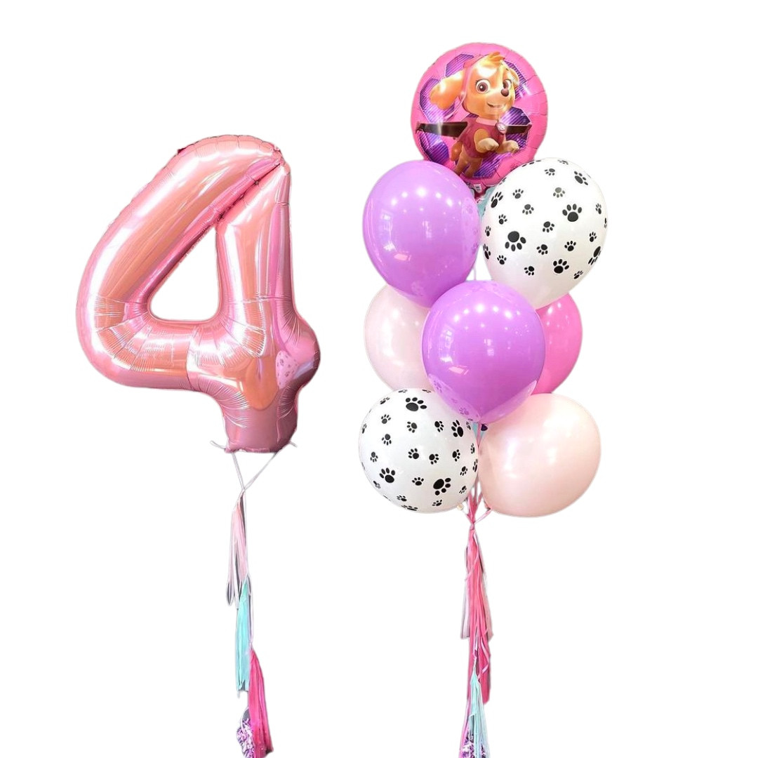 Кульки в день народження і кулька цифра 4