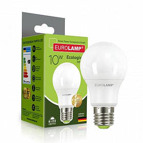 Лампа LED EUROLAMP А60 10W E27 4000K 230V LED-A60-10274(P) (класична світлодіодна)