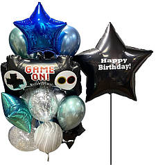 Кульки на день народження з великою зв'язкою куль для хлопчика